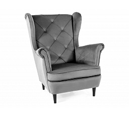 LADY Velvet fotel, szürke Bluvel 14/wenge