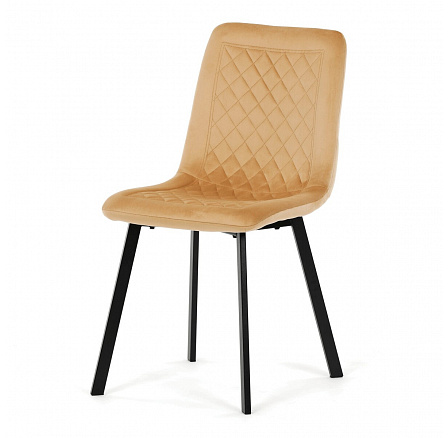 Jídelní židle, žlutá, sametová látka, DCL-973 YEL4