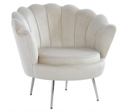 Bársonyszék bézs /ezüst lábak/ LC-032-1