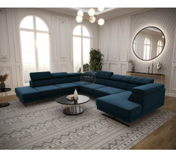 NAROŻNIK EMPORIO MAX II 300X350X180 - lewa , Odcienie niebieskiego