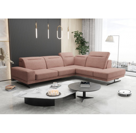 NAROŻNIK FIORE 265x220 CM - Odcienie różu , prawa