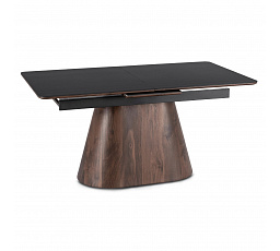 Stół LIZBONA Ceramiczny Rozkładany 160-200 cm Czarny/Orzech