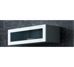 VIGO vitrin, Szürke/Fehér fényes