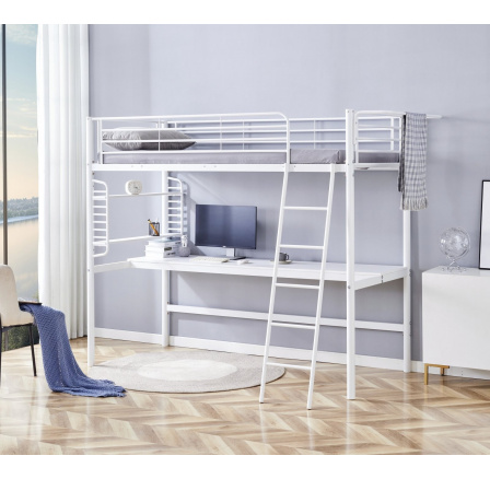 Emeletes ágy íróasztallal és szervezővel DOLCE, fehér