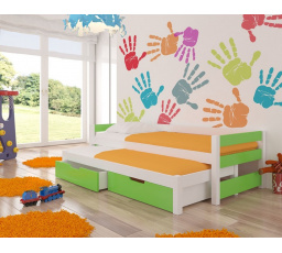 FRAGA White+Green franciaágy matracokkal