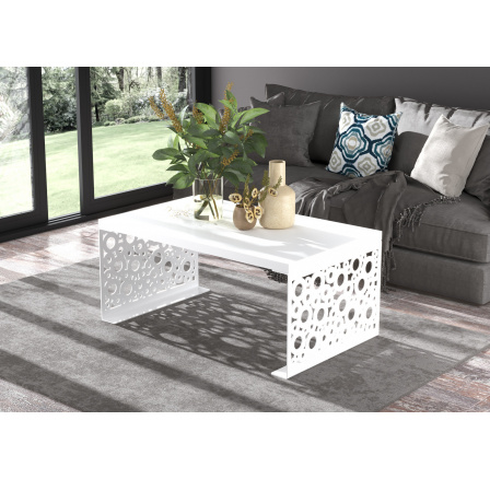 RINA dohányzóasztal 100x60 Fehér+Fehér