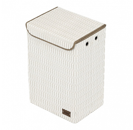 Szennyestartó - poliészter és papír, tépőzáras fedél, fehér szín Szennyestartó - poliészter és papír, tépőzáras fedél, fehér szín