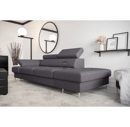 SOFA GALAXY II SZEZLONG 235 CM - Odcienie szarości , Szezlong po prawej - prawa strona