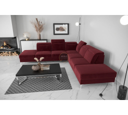 NAROŻNIK ROZKŁADANY OSLO MAX 295x295 - prawa , Odcienie czerwieni