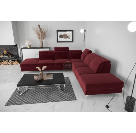 NAROŻNIK ROZKŁADANY OSLO MAX 295x295 - prawa , Odcienie czerwieni