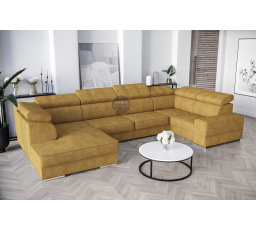 NAROŻNIK ROYAL MAX I 210x375x185 - prawa , Odcienie brązowego