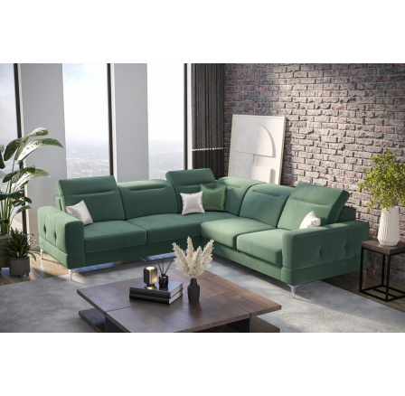 NAROŻNIK ROZKŁADANY MALIBU MAX 250x250 - lewa , Odcienie ciemnej mięty