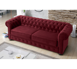 SOFA DWUOSOBOWA MANCHESTER II 188 CM - Sofa z funkcją spania , Odcienie bordowego