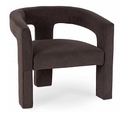 Fotel Wypoczynkowy LILLE Brązowy Welurowy