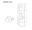 CARINI polc - CA3, világos grafit/fehér briliáns/nash tölgy