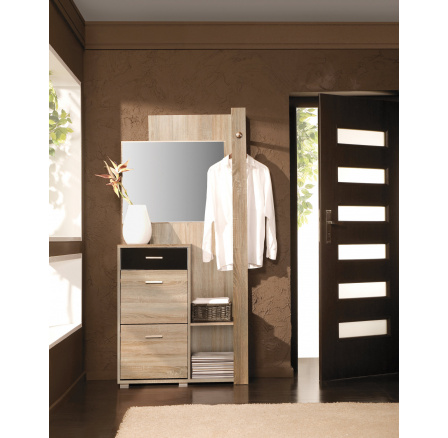 Előszobafal CLIP, Sonoma tölgy/fekete