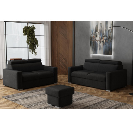 Sedací souprava Petrit 3+2+taburet Kronos černá