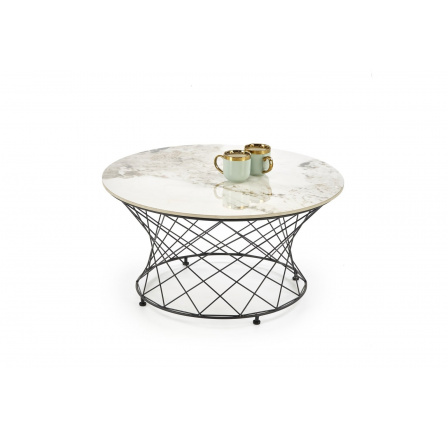 ALESSIA konferencia asztal, bézs márvány hatás/fekete