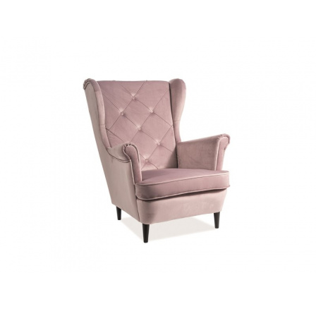 FOTEL LADY LUX VELVET RÓŻ ANTYCZNY BLUVEL 52 / BIAŁY FOTEL LADY LUX VELVET RÓŻ ANTYCZNY BLUVEL 52 / BIAŁY
