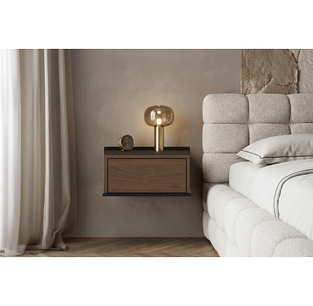 ZENAR SZAFKA NOCNA 50 1SZ - orzech elegant / czarny / wisząca ZENAR SZAFKA NOCNA 50 1SZ - orzech elegant / czarny / wisząca