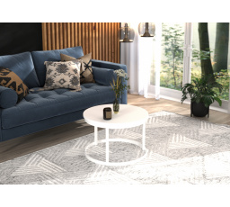 RINEN Dohányzóasztal Fehér+Fehér