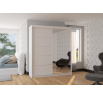 Tolóajtós szekrény tükörrel CARO 180 Fehér+Fehér