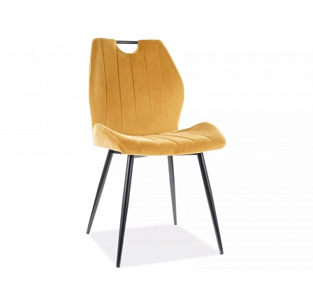 Étkezőszék ARCO VELVET, curry Bluvel 68/fekete matt