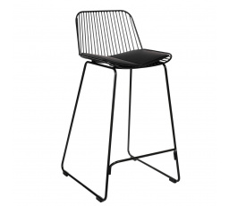 Dill Low bárszék fekete, fekete párnával