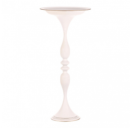 Fém tál - állványon, 83 cm, dekoratív, fehér színű