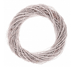 Fonott koszorú - átm. 35 cm, szürkésfehér szín
