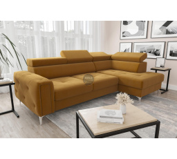 NAROŻNIK Z FUNKCJĄ SPANIA ORION 165X255 - Odcienie żółtego , prawa