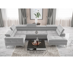 NAROŻNIK ROZKŁADANY TOSCANIA MAX I 170x350x185 CM - lewa , Odcienie szarości