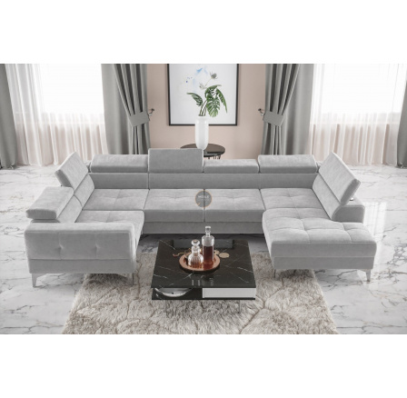 NAROŻNIK ROZKŁADANY TOSCANIA MAX I 170x350x185 CM - lewa , Odcienie szarości