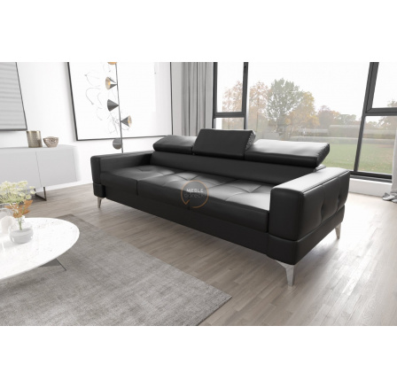 SOFA TOSCANIA III 250 CM SKÓRA NATURALNA - Skóra czarna