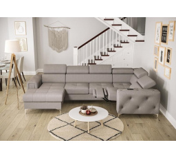 NAROŻNIK ORION MAX III RELAX Z FUNKCJĄ SPANIA 165x320x190 CM - Odcienie szarości , prawa