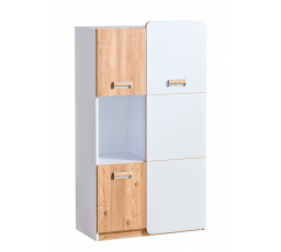 LORENTO L5 polc, Briliáns Fehér/Nash Tölgy