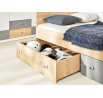 PIXEL PX14 L/P ágy, Keksz Tölgy/Fehér Lux/Szürke