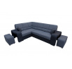 Rohová sedací souprava Wiki L sv.šedá/černá