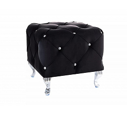 HESTIA K VELVET puff, fekete BLUVEL 19/ezüst