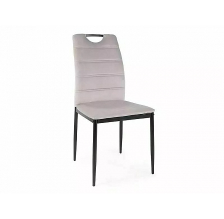 Étkezőszék RIP VELVET, világosszürke Bluvel 03/fekete matt