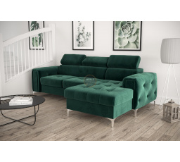 NAROŻNIK ORION MINI Z FUNKCJĄ SPANIA 255x165 CM - Odcienie zieleni , prawa