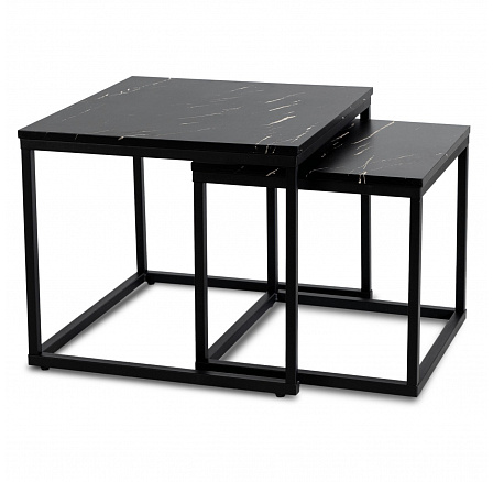 Zestaw Stolików JUNO Czarny Marmur