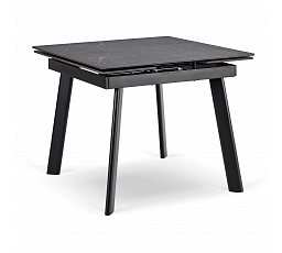 Stół LARES Ceramiczny Rozkładany 90-150 cm Czarny Marmur/Czarny