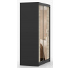 Tükrös ruhásszekrény NOEMI 01, Fekete/Sonoma Tölgy