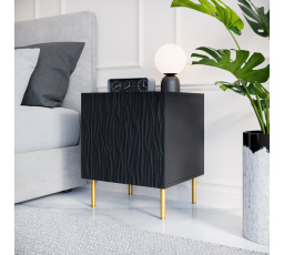 Éjjeliszekrény JUNGLE, matt fekete/matt fekete 2 db