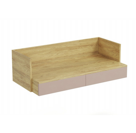 MOBIUS DESK 2S korpus: természetes hickory, előlapok: óarany rózsaszín