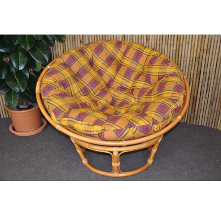 Ratanový papasan 110 cm medový okrový CZ