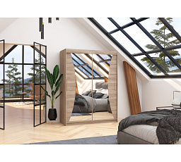 Tolóajtós szekrény tükörrel MAX 150 Truffle+Truffle