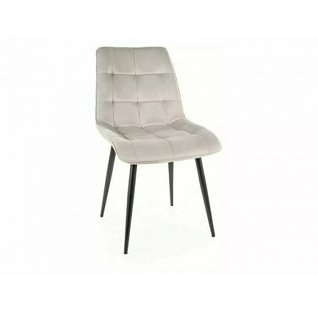 Étkezőszék CHIC VELVET, világosszürke 03/fekete