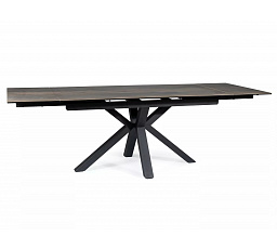 COLUMBUS CERAMIC étkezőasztal, Fa hatás, Barna/Fekete matt